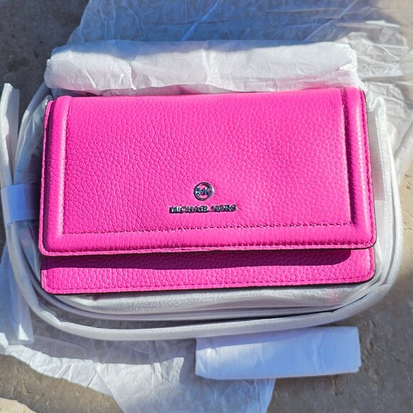 Michael Kors pink pebbled leather crossbody purse - Picture 7 of 8